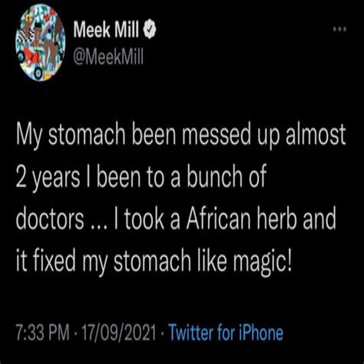 African Herb Fixed My Chronic Stomach Pains Like Magic- Meek Mill